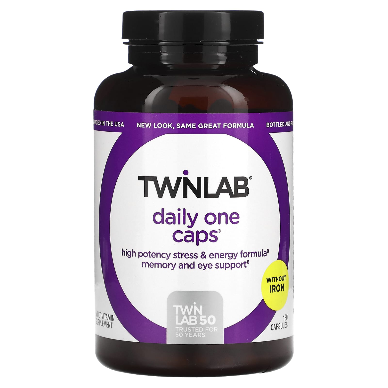 Twinlab, Daily One No Iron, 180 Capsules UPC 027434003551 | HiLife Vitamins
